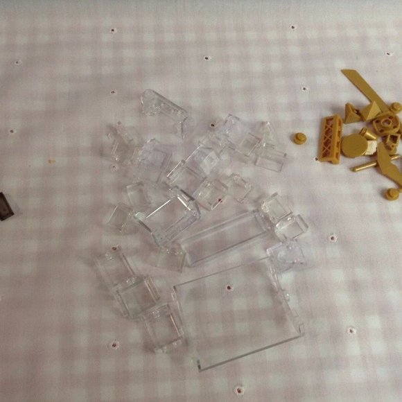 45 Authentic Transparent & Gold Lego Pieces Bricks - Picture 3 of 12